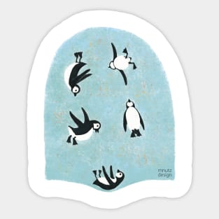 Penguins on Trampolin Sticker